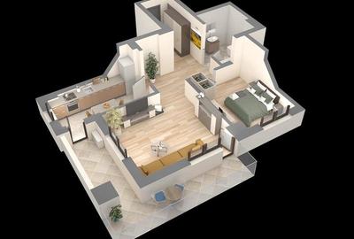 Apartament finalizat, 2 camere, Podu Ros Bloc Nou, etaj 5 - 9