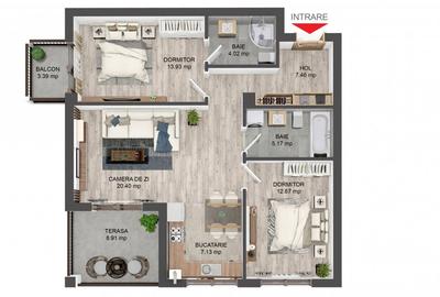 Comision 0%! Apartament 3 camere decomandat - 71 mp - 5