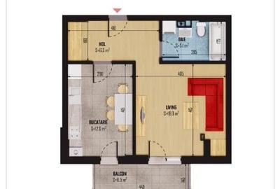 Garsoniera 48 mp-Bragadiru Smirdan Mc Donalds-Bloc nou - 2