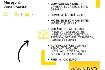 Apartament 1 cameră - Tg. Mureș - Mureșeni - Zona Romstal - 10
