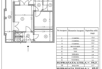 Apartament cu 3 camere în Tei - 2