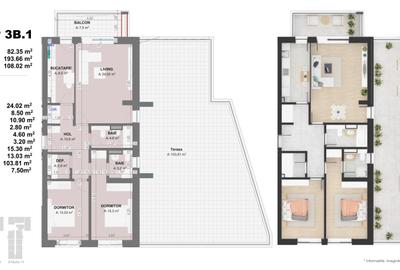 Apartament 3 Camere TIP 3B1 in Complex Doi Cocosi Residence - 2