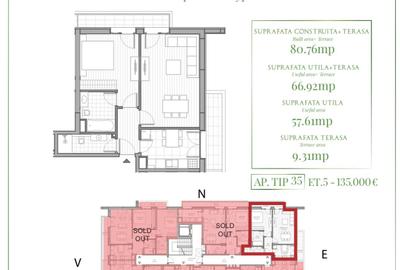 APARTAMENTE 2 CAMERE LANGA PADUREA BANEASA CU TERASA SI GRADINA - 3