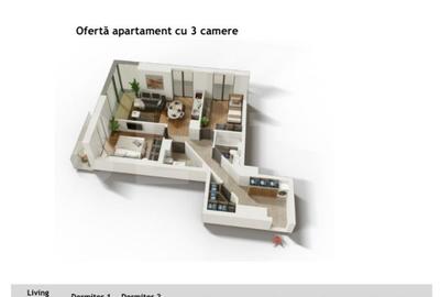 Apartament 3 camere ,74 mp, zona Centrala in cel mai exclusivist bloc din Cluj - 9