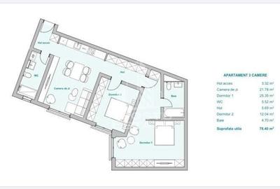 Apartament cu 3 camere în Plopi - 13