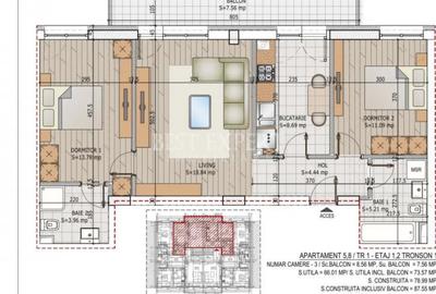 Apartament cu 3 camere decomandat în Titan - 1