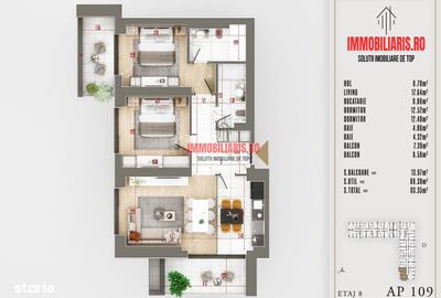 Apartament cu 3 camere în Titan - 3