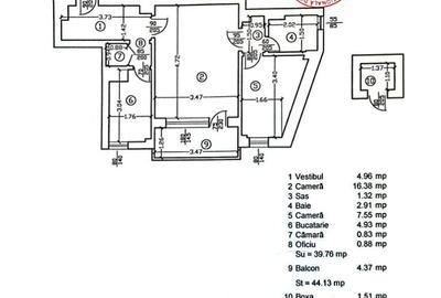 Apartament cu 2 camere semidecomandat în Centrul Civic - 9
