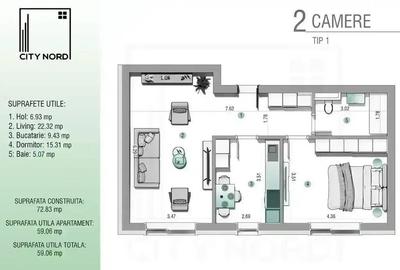 Apartament Spa?ios 2 Camere cu Bucatarie Inchisa - Cit... - 5