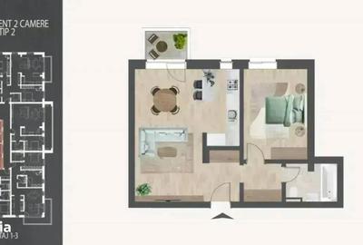 Apartament cu 2 camere în Titan - 2