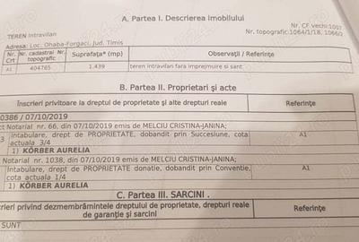 Teren de 1439 mp, în Ohaba-Forgaci - 1