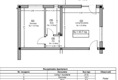 Ap de vanzare cu 2 camere ?i gradina nou finisat in Flore?ti zona Tau?iului parcare - 2