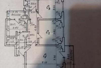 Apartament cu 3 camere decomandat în Ultracentral