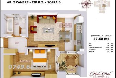 Apartament cu 2 camere decomandat, mobilat în Păcii - 3