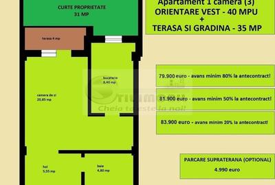 Apartament, 1 camera de vanzare in Iasi Valea Lupului, gradina proprie - 2
