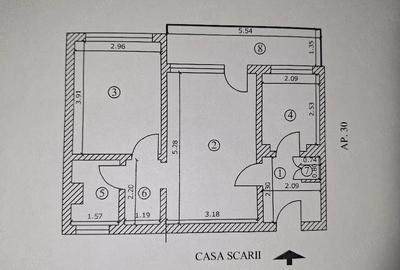 Apartament cu 2 camere semidecomandat în Micro 5 - 2
