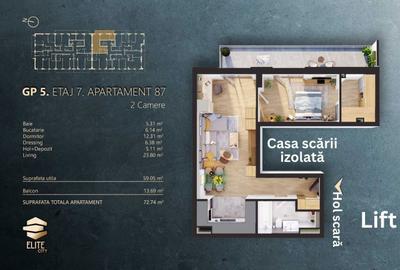 Apartament cu 2 camere semidecomandat în Central - 7