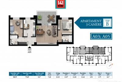 Apartament cu 3 camere decomandat în Păcii - 3