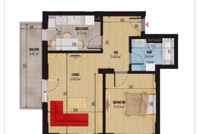 Apartament cu 2 camere amplasat stradal - 2