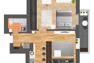 Apartament cu 2 camere decomandat în Eminescu - 2