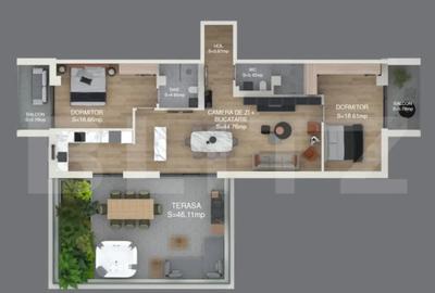 Apartament cu 3 camere decomandat în Nord