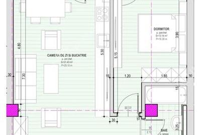Apartament cu 2 camere decomandat în Aeroport - 5