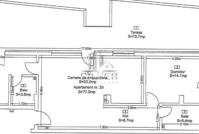 Apartament 3 camere/76mp/Terasa 73mp/garaj. - 3
