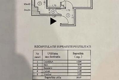Garsoniera - DECOMANDATA - Centrala Proprie - Fara risc - VICTORIEI - 12