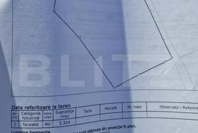 Teren de 5314 mp, în Mărișel