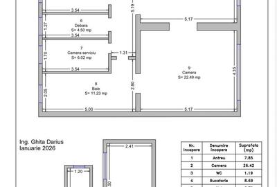 Apartament cu 3 camere semidecomandat, mobilat în Central - 2