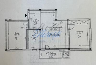 Apartament 3 camere 59.9 mp + balcon 3,7 mp in Floresti zona Cetatii - 12