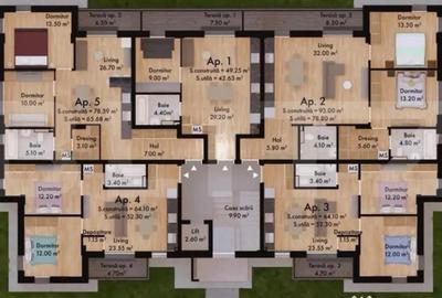 Apartament cu 2 camere semidecomandat în Micro 17 - 1