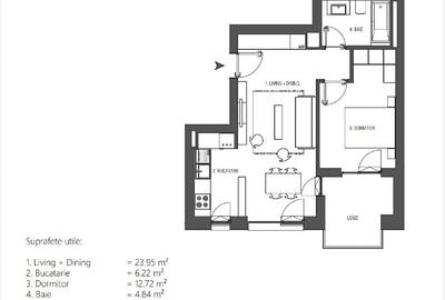 Apartament cu 2 camere semidecomandat, mobilat în Central - 7