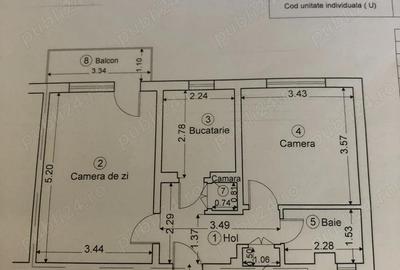 Apartament cu 2 camere decomandat în Republicii - 1