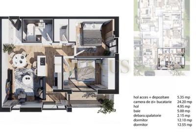 Apartament cu 3 camere în Baciu - 1