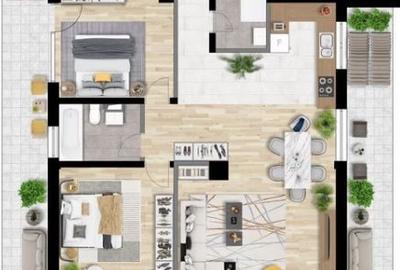 Apartament cu 3 camere în Între Lacuri - 1