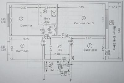 Apartament cu 3 camere decomandat, mobilat în Dacia - 13