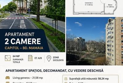 Apartament cu 2 camere decomandat în Capitol - 1