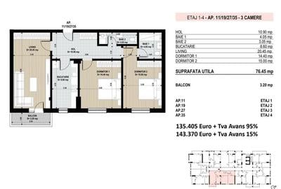 Apartament 3 Camere Sector 4 Grand Arena 79.65Mp - 1