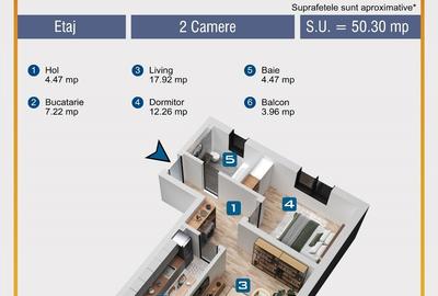 Apartament cu 2 camere decomandat în Chiajna