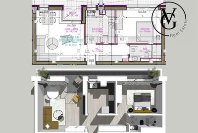 Apartament cu 2 camere decomandat în Inel I
