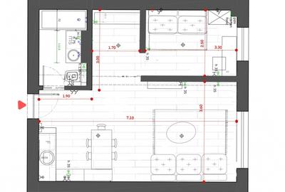 Apartament cu 2 camere semidecomandat, mobilat în Petricani - 10