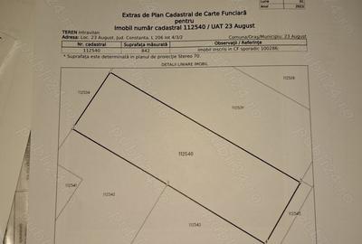 Teren de 842 mp, în 23 August - 1