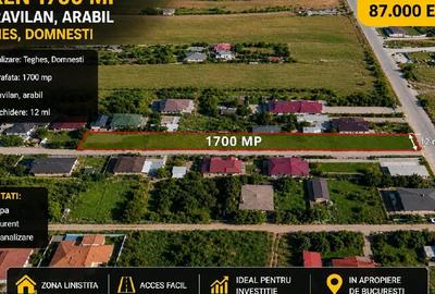 Teren agricol intravilan de 1700 mp, în Domnești