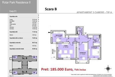 Apartament cu 3 camere decomandat în Central - 1