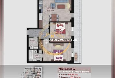 Penthouse cu 3 camere decomandat în 1 Decembrie 1918 - 3