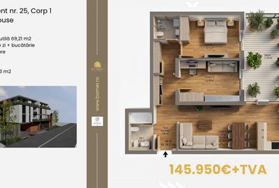 Apartament cu 3 camere semidecomandat în Buziașului - 1