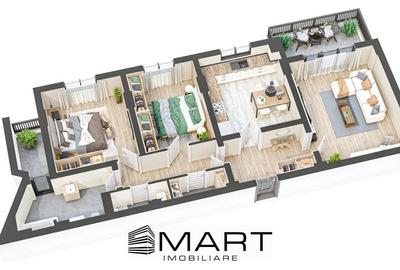 Apartament cu 3 camere decomandat în Hipodrom 4 - 5