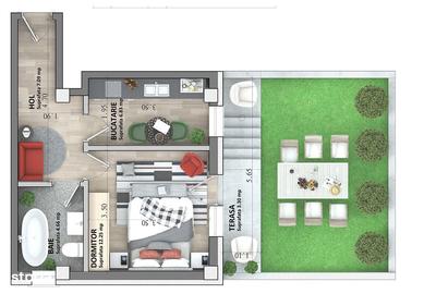 Garsonieră decomandată în Lunca Cetățuii