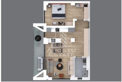 Apartament cu 2 camere semidecomandat în Lipovei - 2